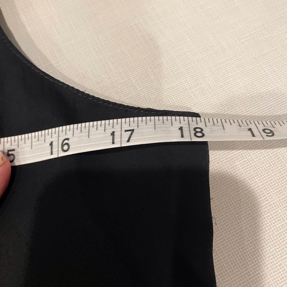 Club Monaco Ruffle Neck Silk Top, Black, Size Small - Picture 8 of 12